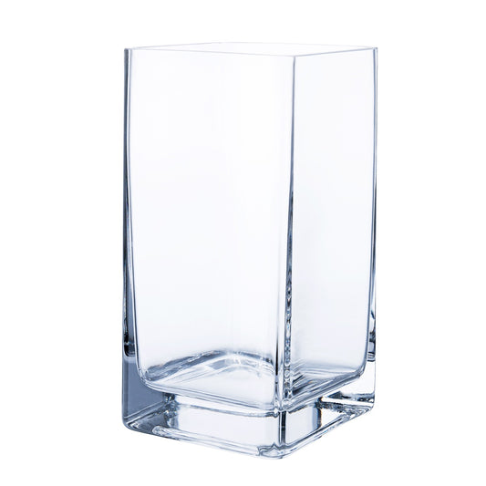 Clear Glass Vase Square 4x4x8in