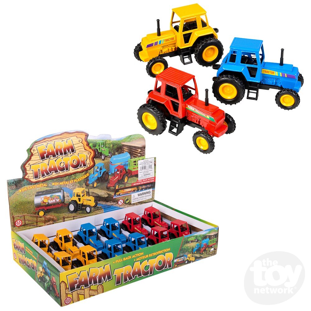 Diecast Pullback - Farm Tractors - 3.75" - Sold Individually