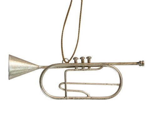 Ornament - Metal - Musical Instrument - Antique Silver Finish - 1.75" - 3"h