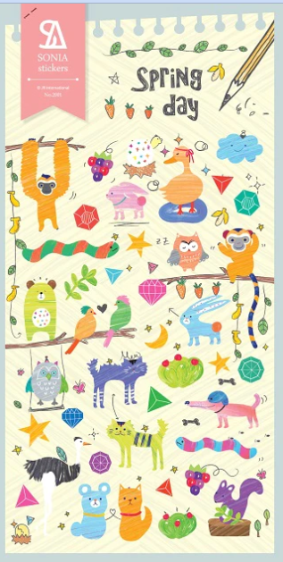 Stickers Spring Day Matte Coated Paper
