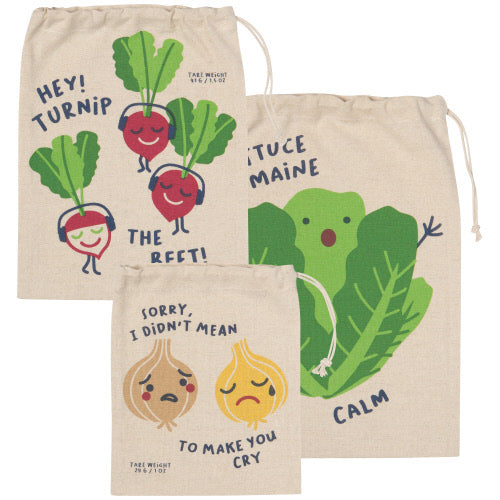 Produce Bag - Funny Food - Set of 3