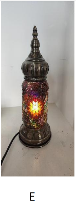 Mosaic Lamp Lantern 12" E