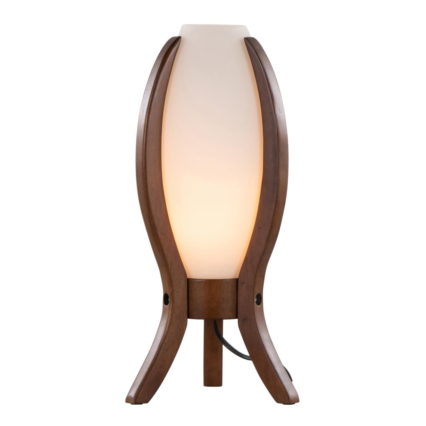Glass and Wood Egg Desk Lamp