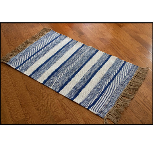 Rug Striped Jutex Blue 2'x3