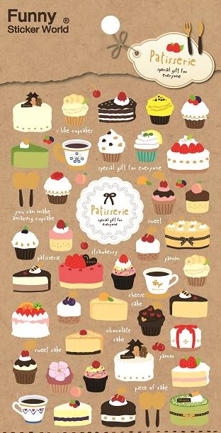 Stickers Patisserie Pastries