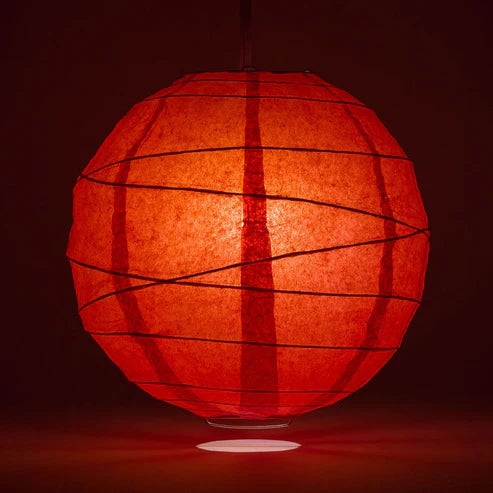 Paper Lantern Irregular Ribbed 16" Color Red