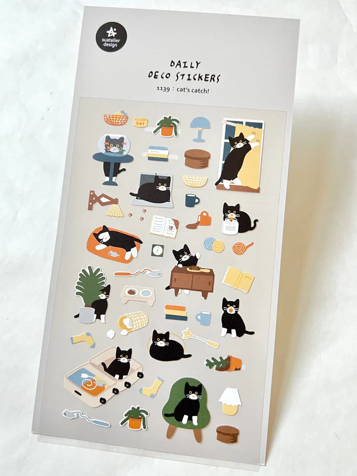 Stickers Cats Catch Day