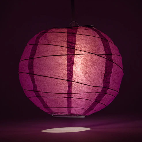 Paper Lantern 16" Irregular Ribbed Color Violet