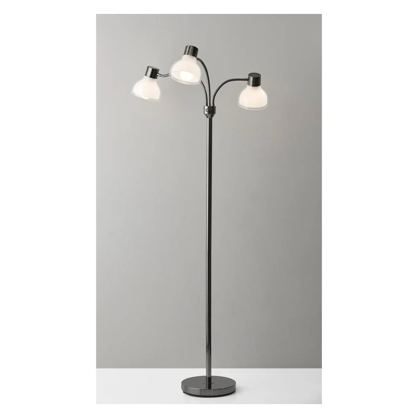 Presley 3 Arm Floor Lamp Black Nickel