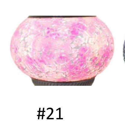 Mosaic Lamp Half Heart #21 Pink