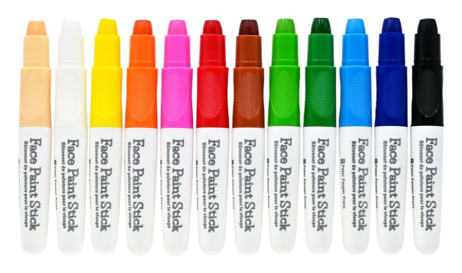 Junior Face Painting Sticks 12 Bright Colors