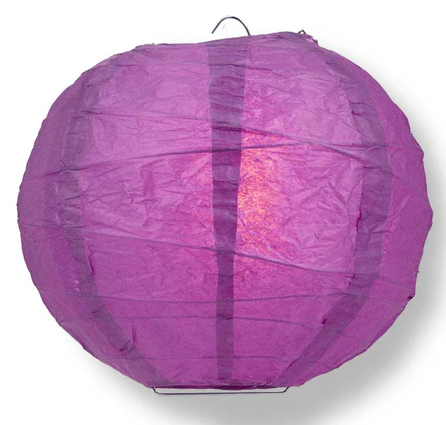 Paper Lantern 16" Irregular Ribbed Color Violet