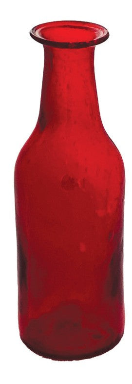 Vase Glass Hand Blown Red