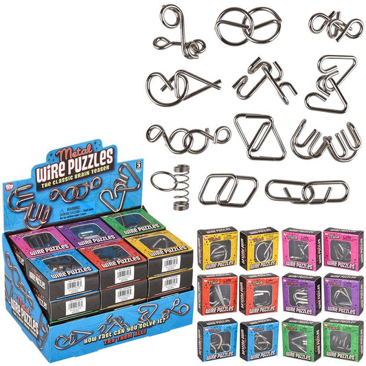 Brain Teaser IQ Puzzle Wire Metal Boxed 2" (Sold Individually)