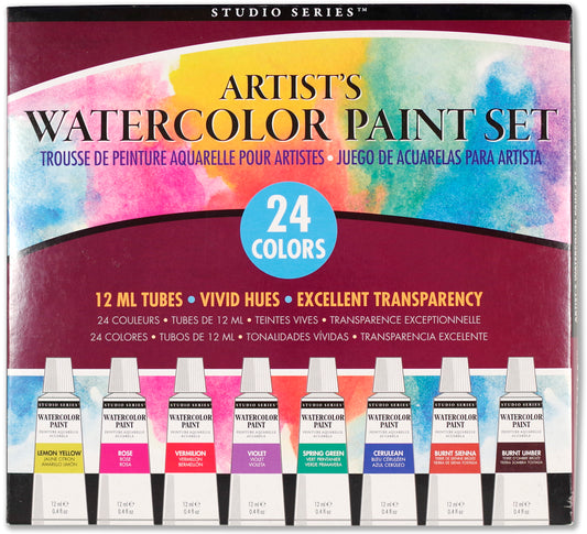 Art Center Paint Set Watercolor 24 Color 12ml Tubes