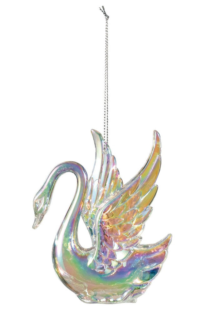 Ornament - Acrylic - Swan - Iridescent - 4"h