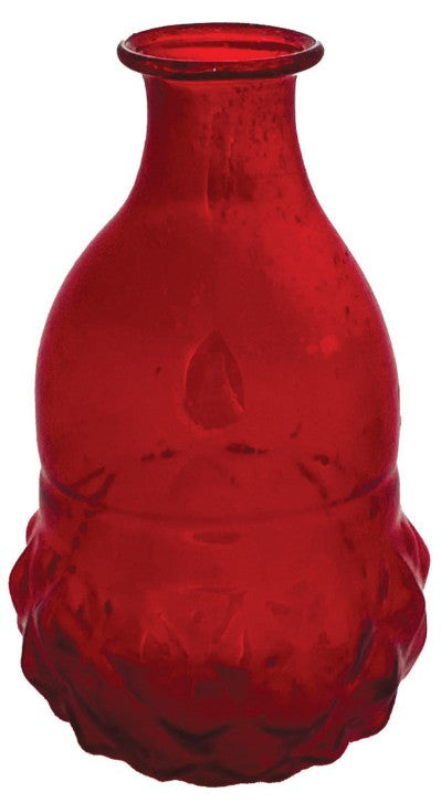 Vase Glass Hand Blown Red