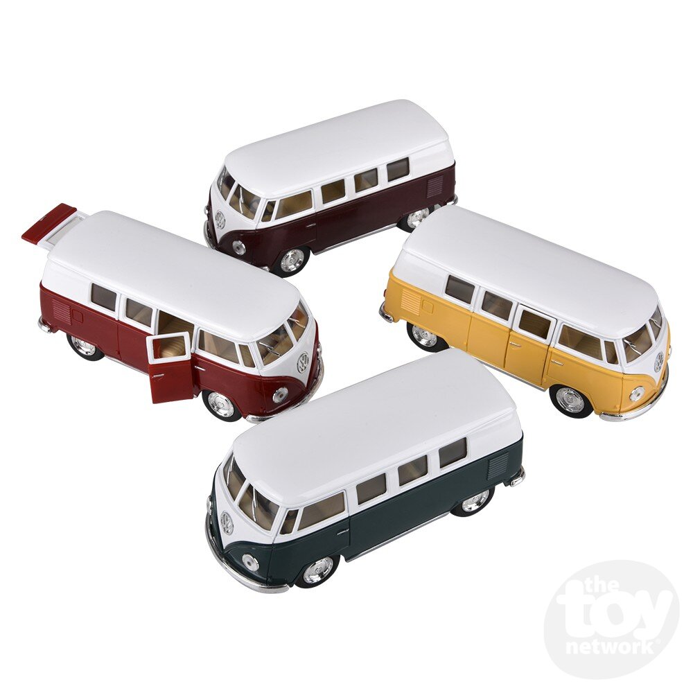 Diecast Pullback VW 1962 Bus Classic Colors 5"