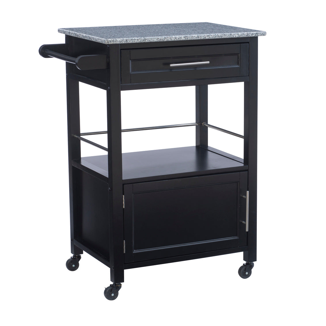 Mitchell Kitchen Cart Granite Top Black