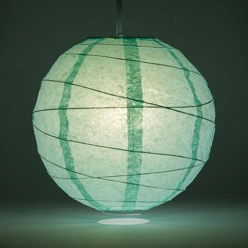 Paper Lantern Irregular Ribbed 16" Color Cool Mint ( Robin's Egg )