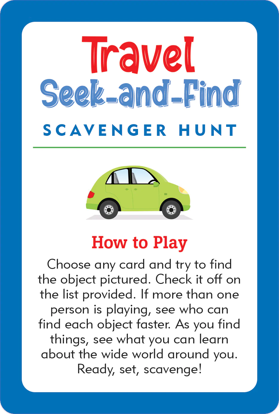 Scavenger Hunt Seek-and-Find Cards Travel