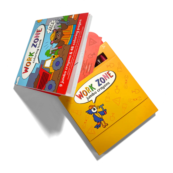 Carry Along! Coloring Book & Crayon Set  Work Zone