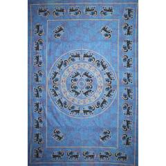 Tapestry Full Size Fancy Elephant Blue