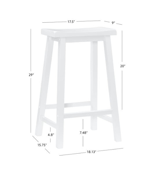 Beamon Bar Stool White 29"