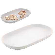 Vanity Tray - Anitra Ceramic White (Sold Individually)