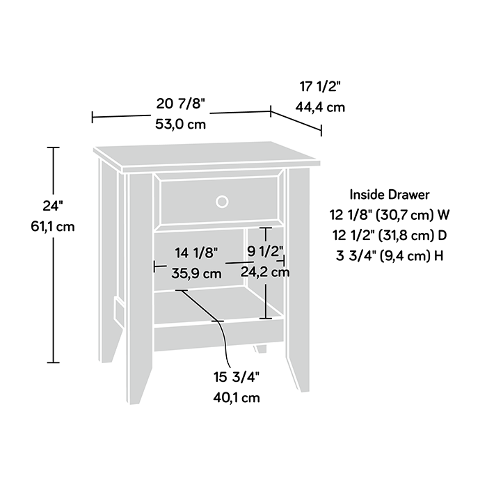 White Bedroom Nightstand 1 Drawer Nightstand Soft White Finish Shoal Creek