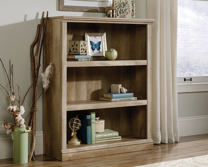 Sauder Select Bookcase Lintel Oak Finish Three Shelf