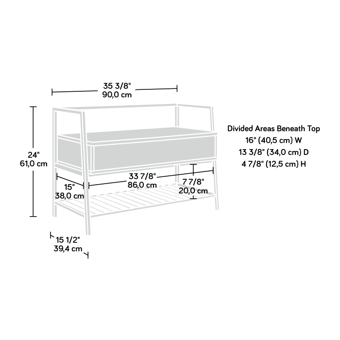 North Avenue Storage Bench Sindoori Mango Finish (damaged)