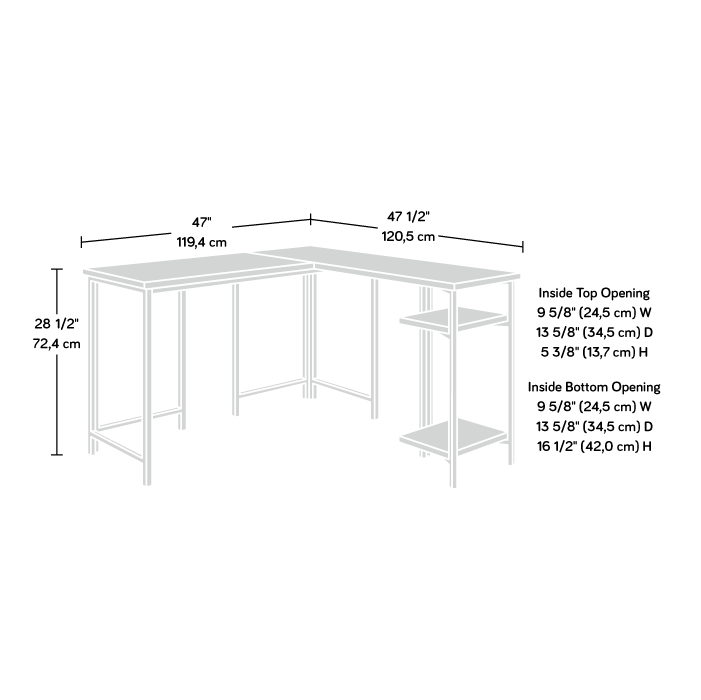 North Avenue L Desk Sindoori Mango Finish