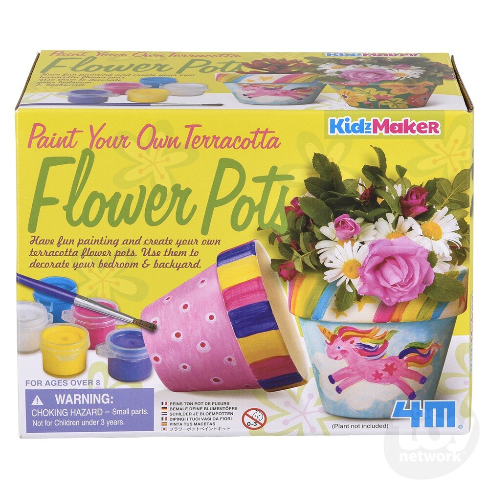4M KidzMaker Kit Paint Your Own Flower Pot
