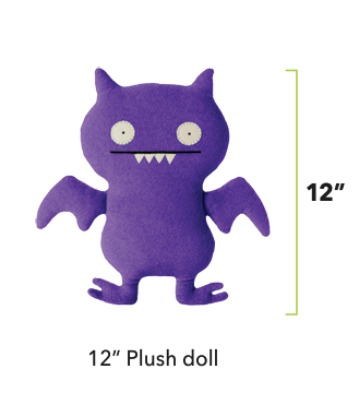 Uglydoll Plush Ice Bat Purple 12"