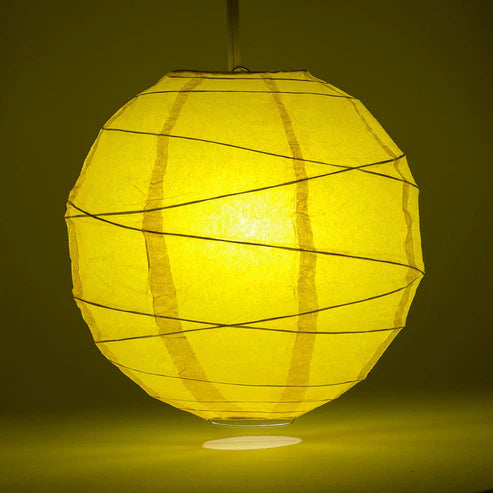 Paper Lantern Irregular Ribbed 16" Color Yellow