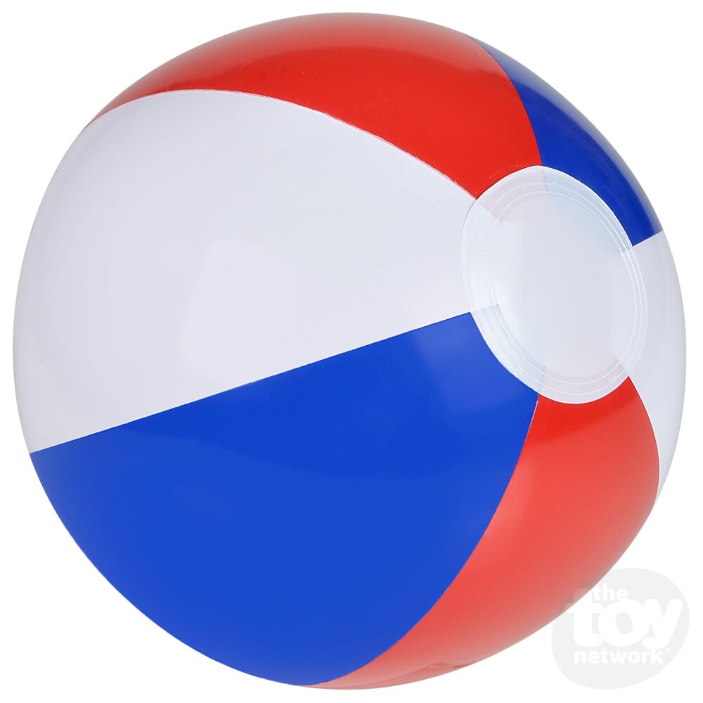Beach Ball Inflatable Red, White & Blue 12"
