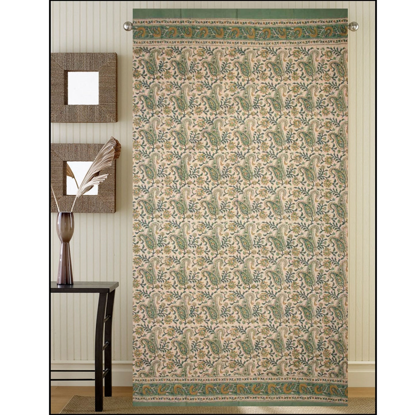 Window Panel Rajasthan Paisley Sage/Mustard