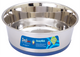 Indipets -  Heavy Duty Steel Dog Dish w/ Rubber Base 3qt