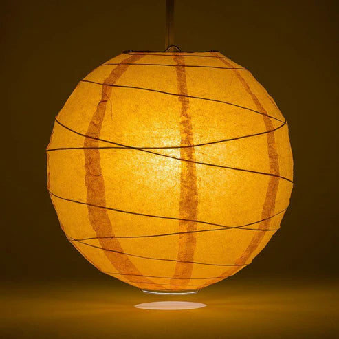 Paper Lantern Irregular Ribbed 16" Color Orange