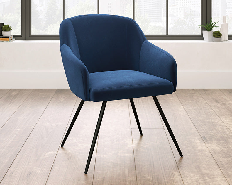Chair Occasional Harvey Park Collection Velvet Dark Blue