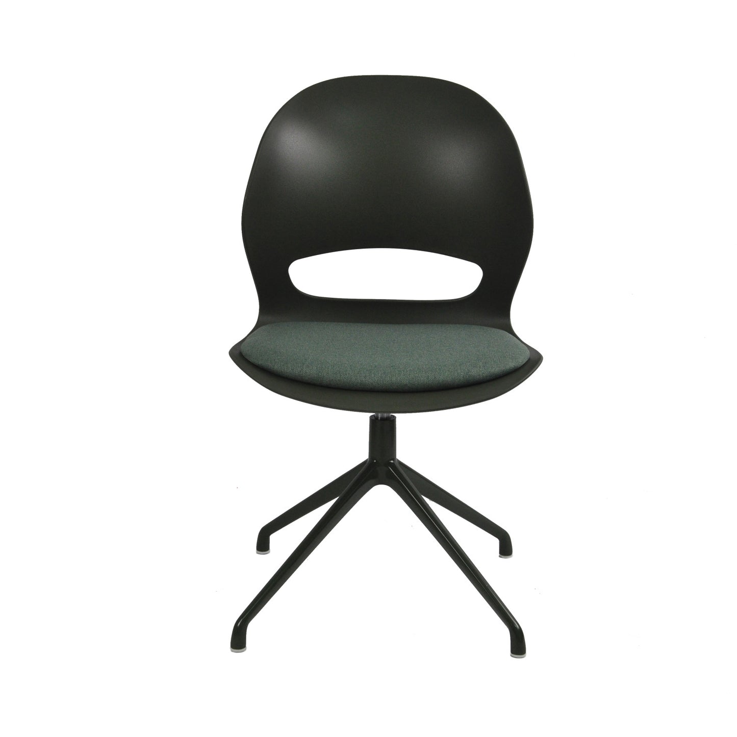 Desk Swivel Chair Fabric Upholstered Seat, Green & Grey, KD