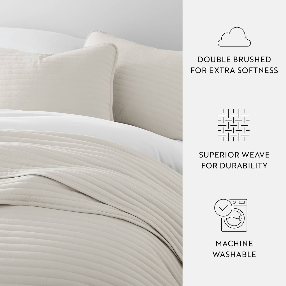 Quilted Coverlet Set Stripe Stitch