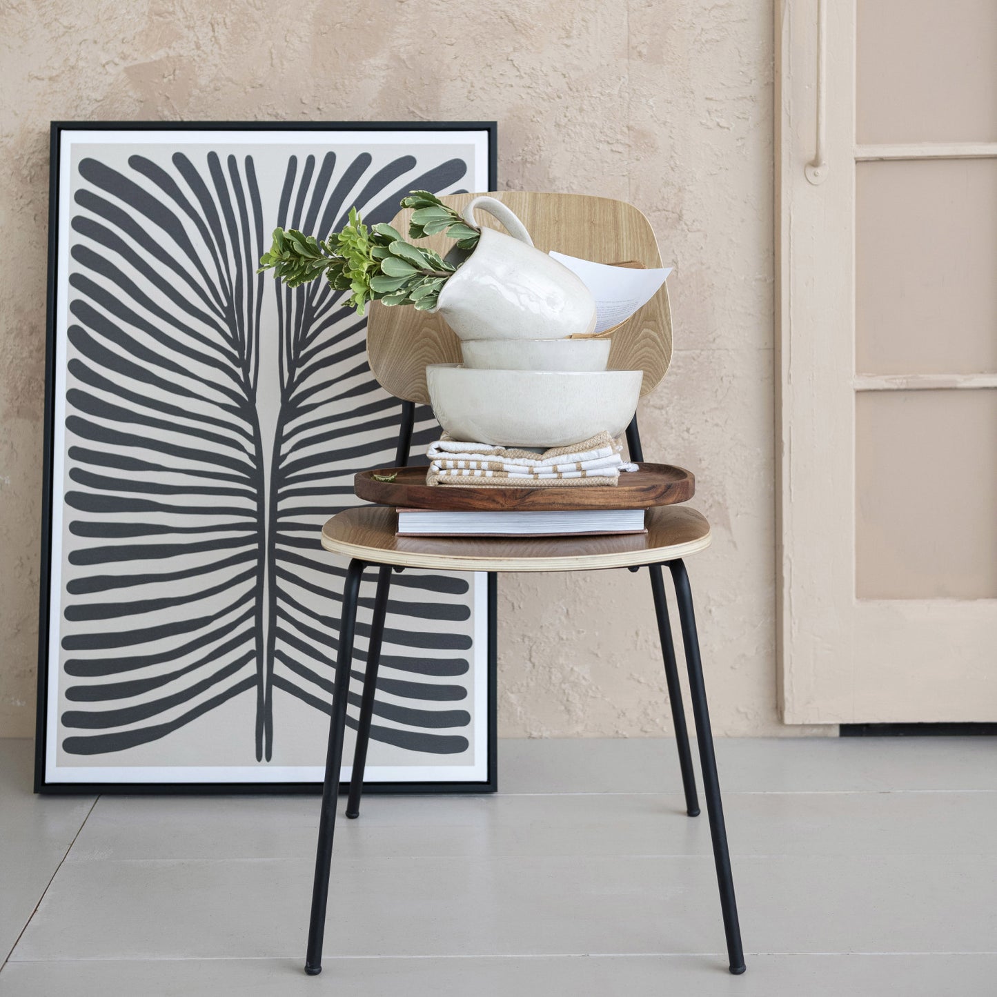 Dining Chair Beech Wood & Metal