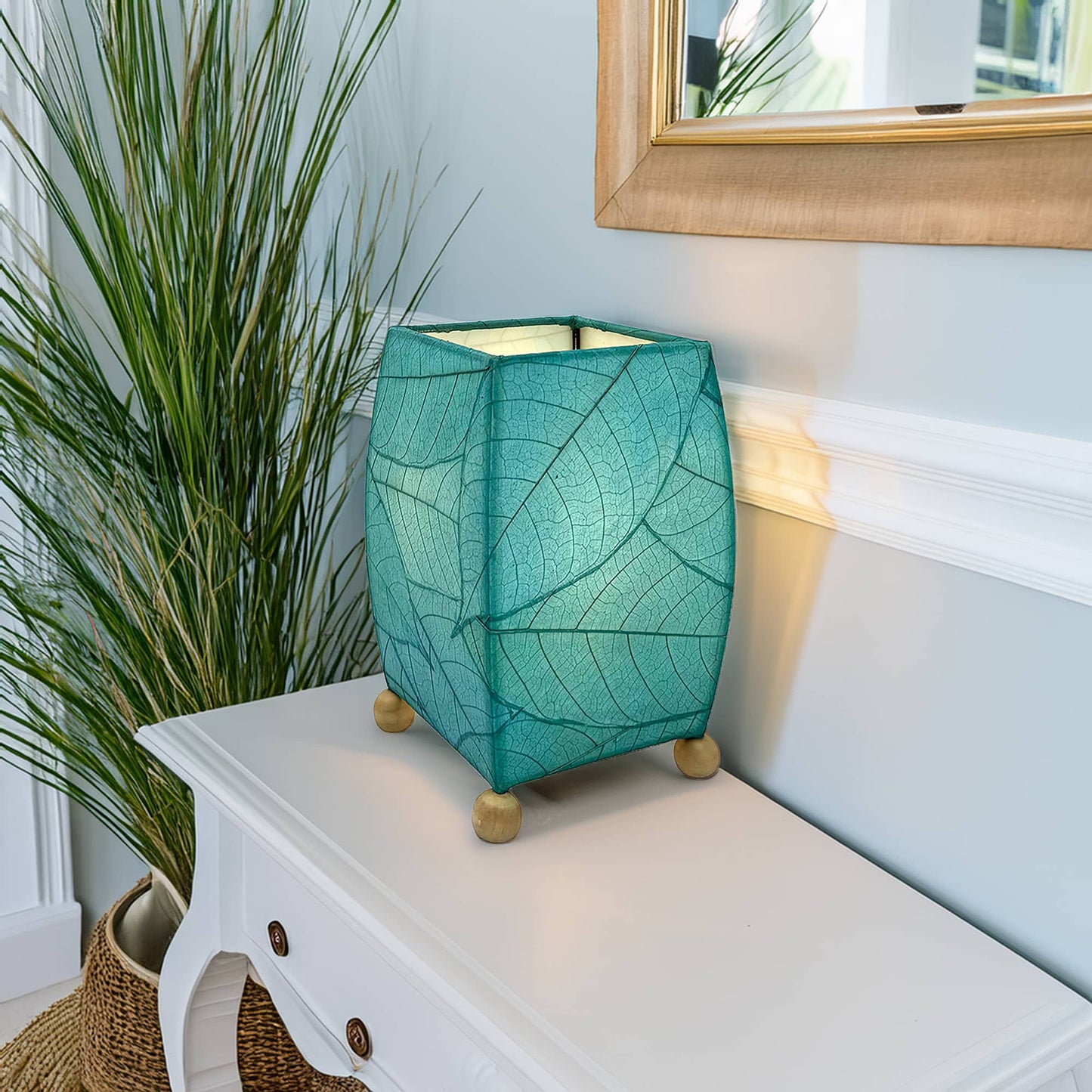 Mini Square Cocoa Leaf Lamp