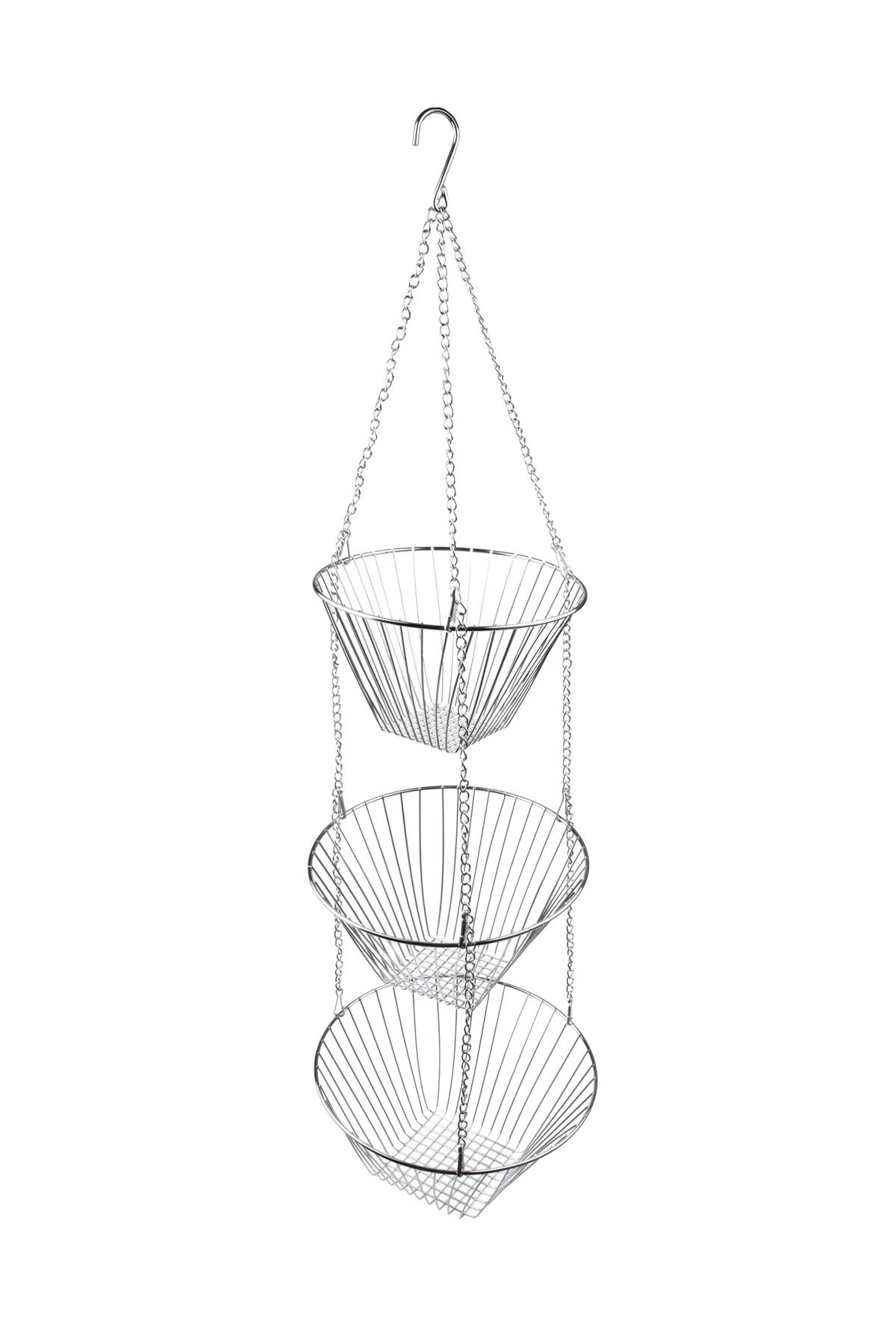 Hanging Basket 3-tier Set Chrome