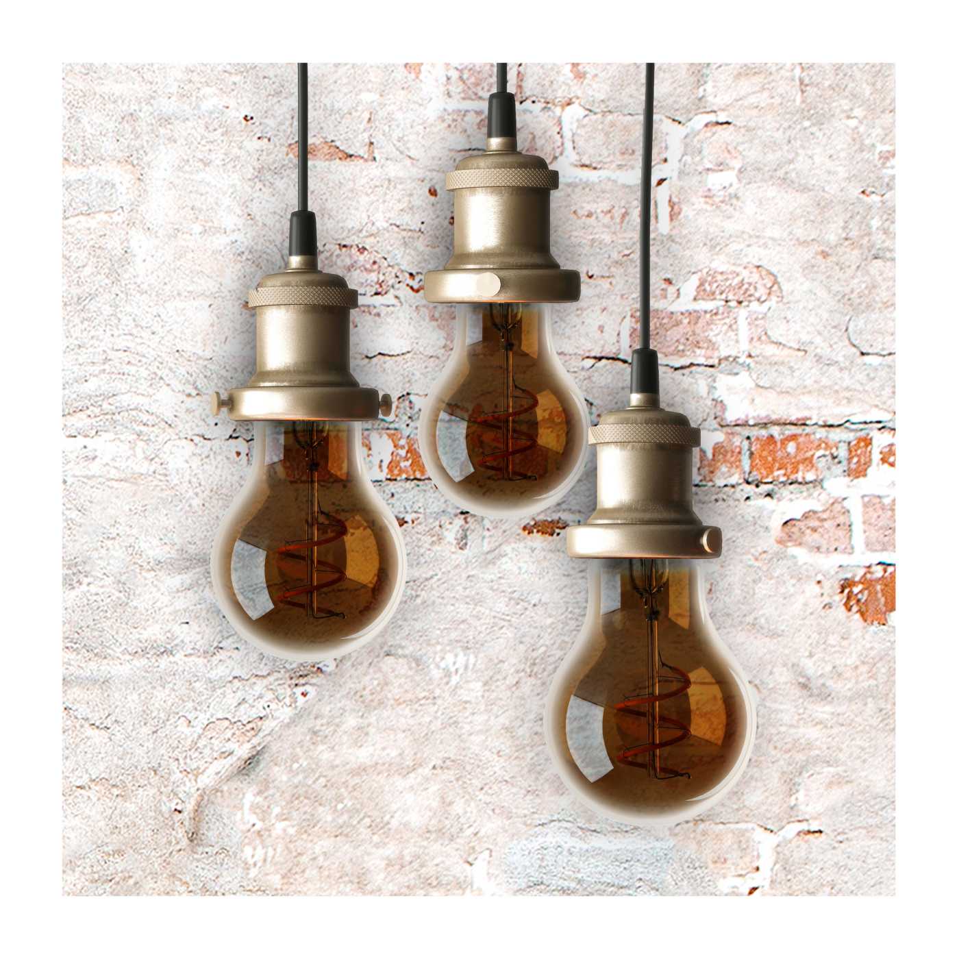 LED Light Bulb Vintage Spiral, Edison Style, Medium base, Amber, Dimmable, 4W, A19, 240 Lumens, 2200 CCT