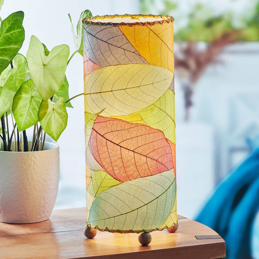 Cocoa Leaf Cylinder Table Lamp