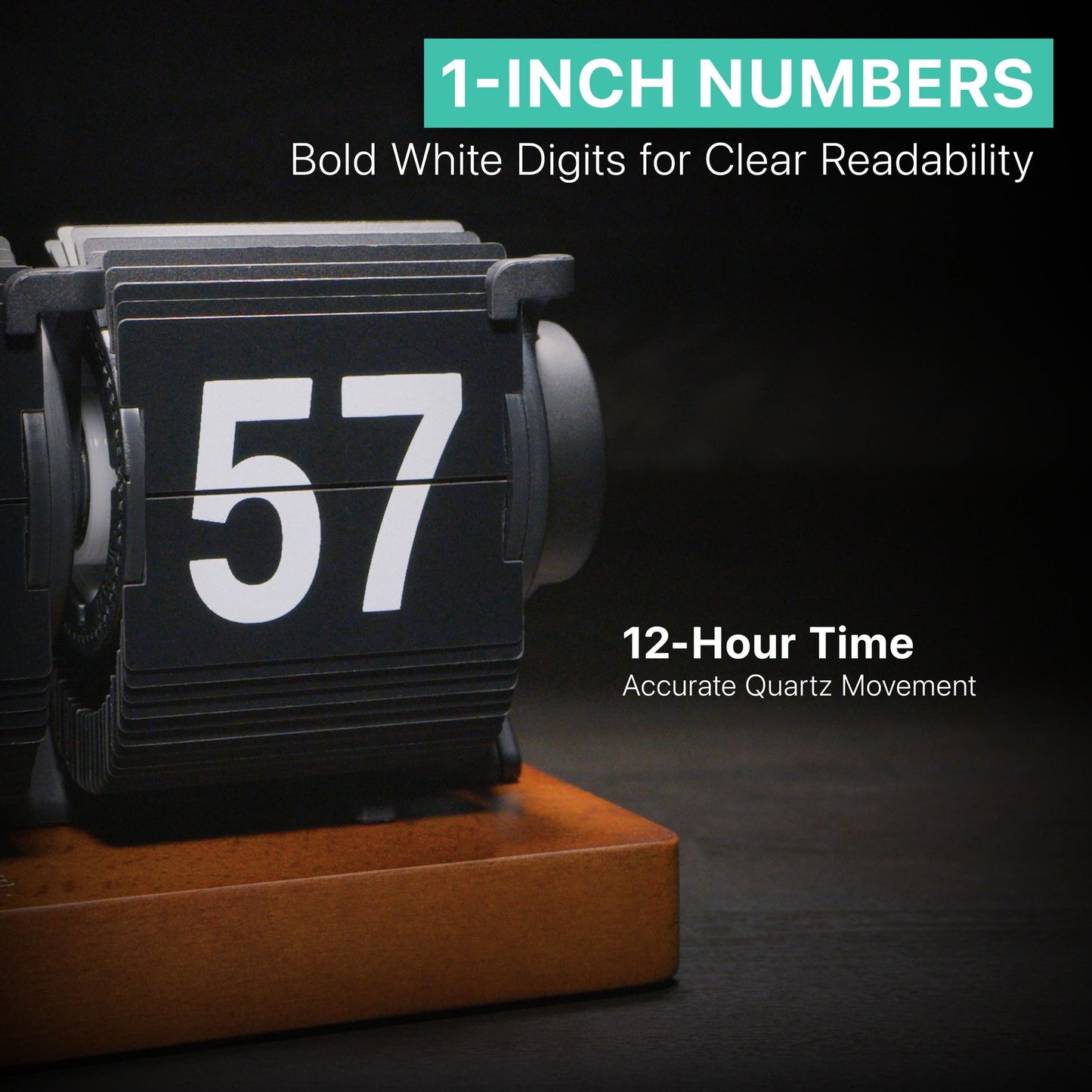 Flip Clock Rollins Mechanical - Black