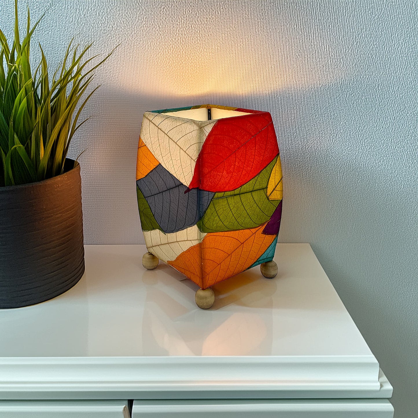 Mini Square Cocoa Leaf Lamp
